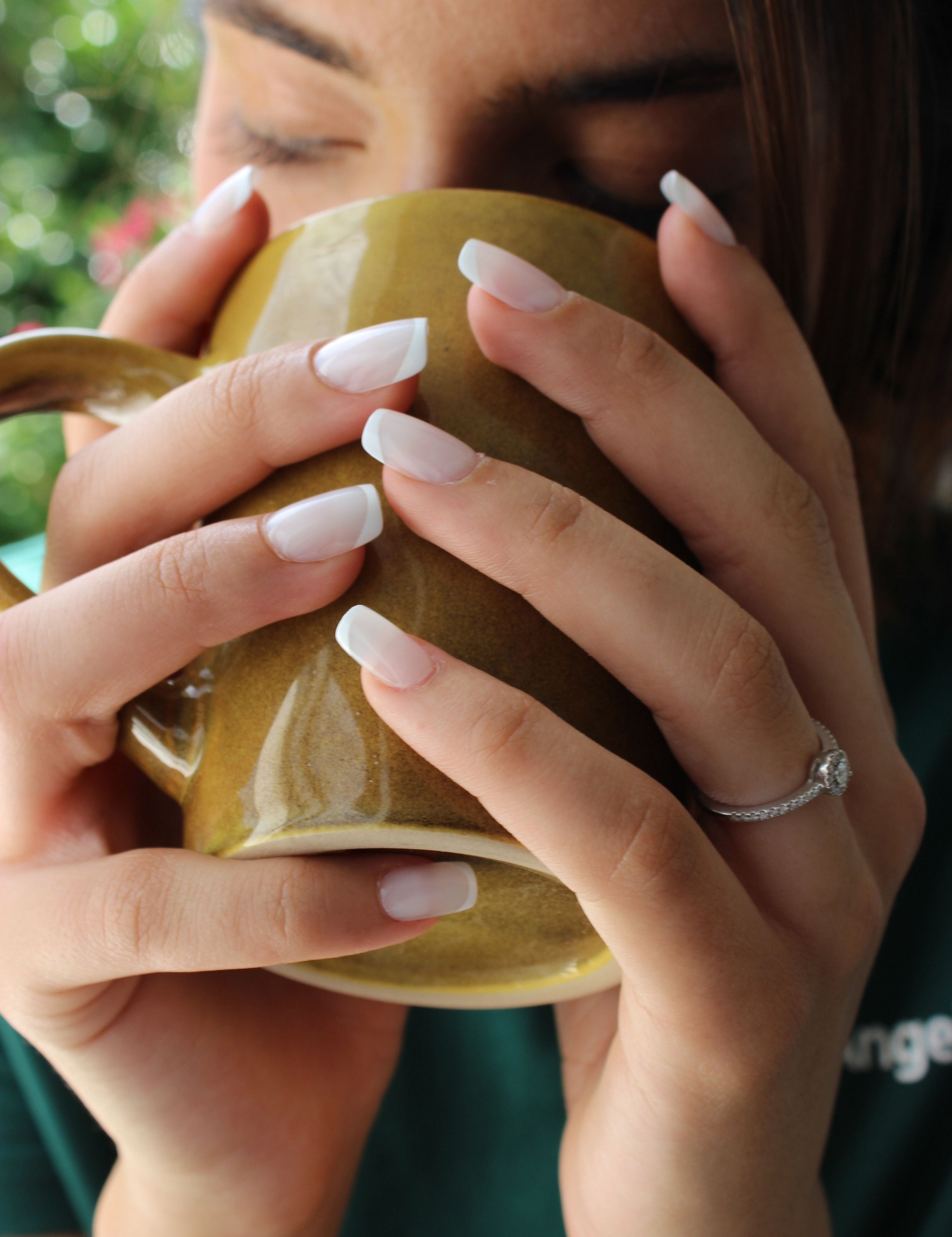 milky white press on nails
