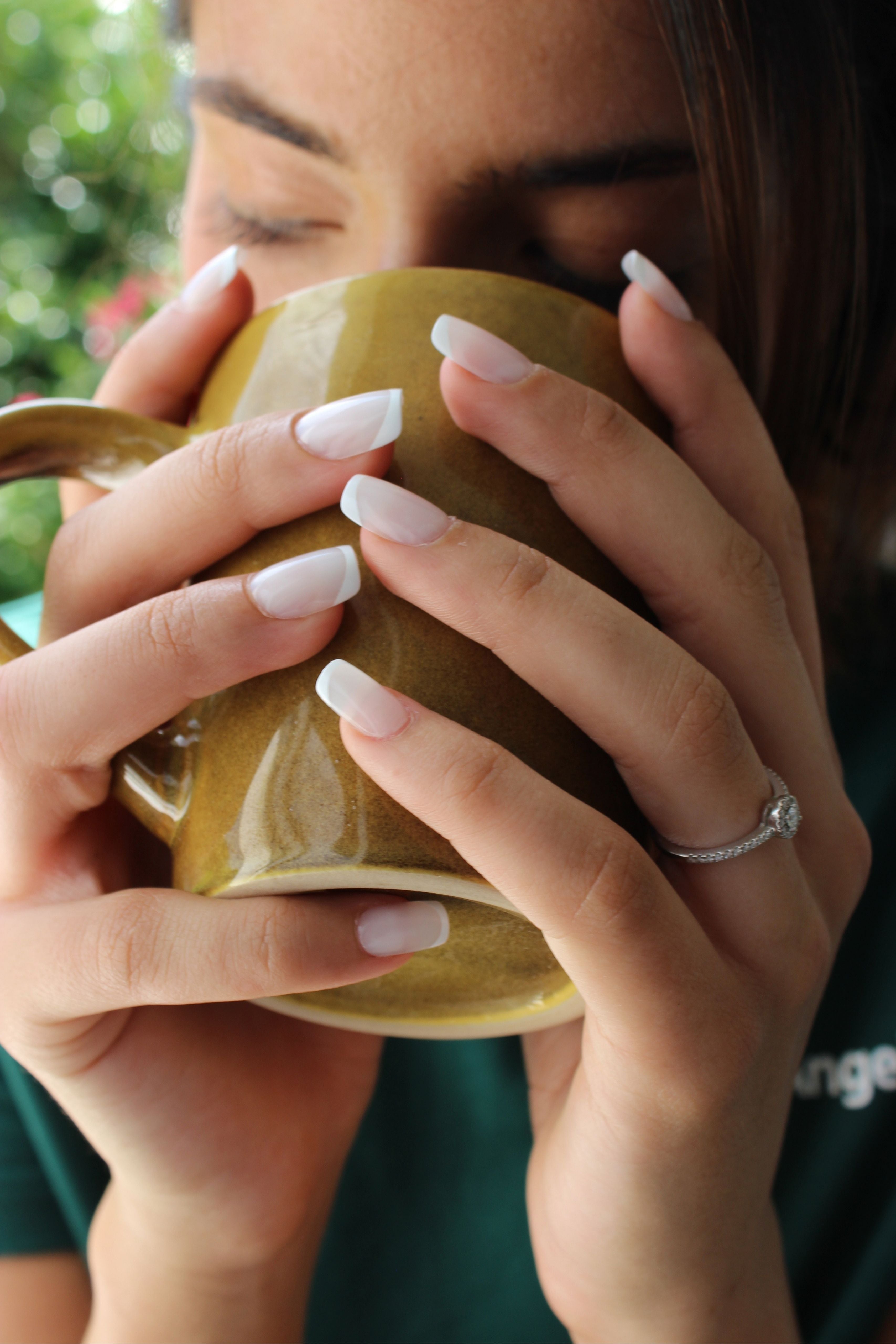 milky white press on nails