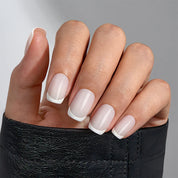 milky white press on nails